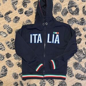 Venezia Navy Hoodie with Italian Accents